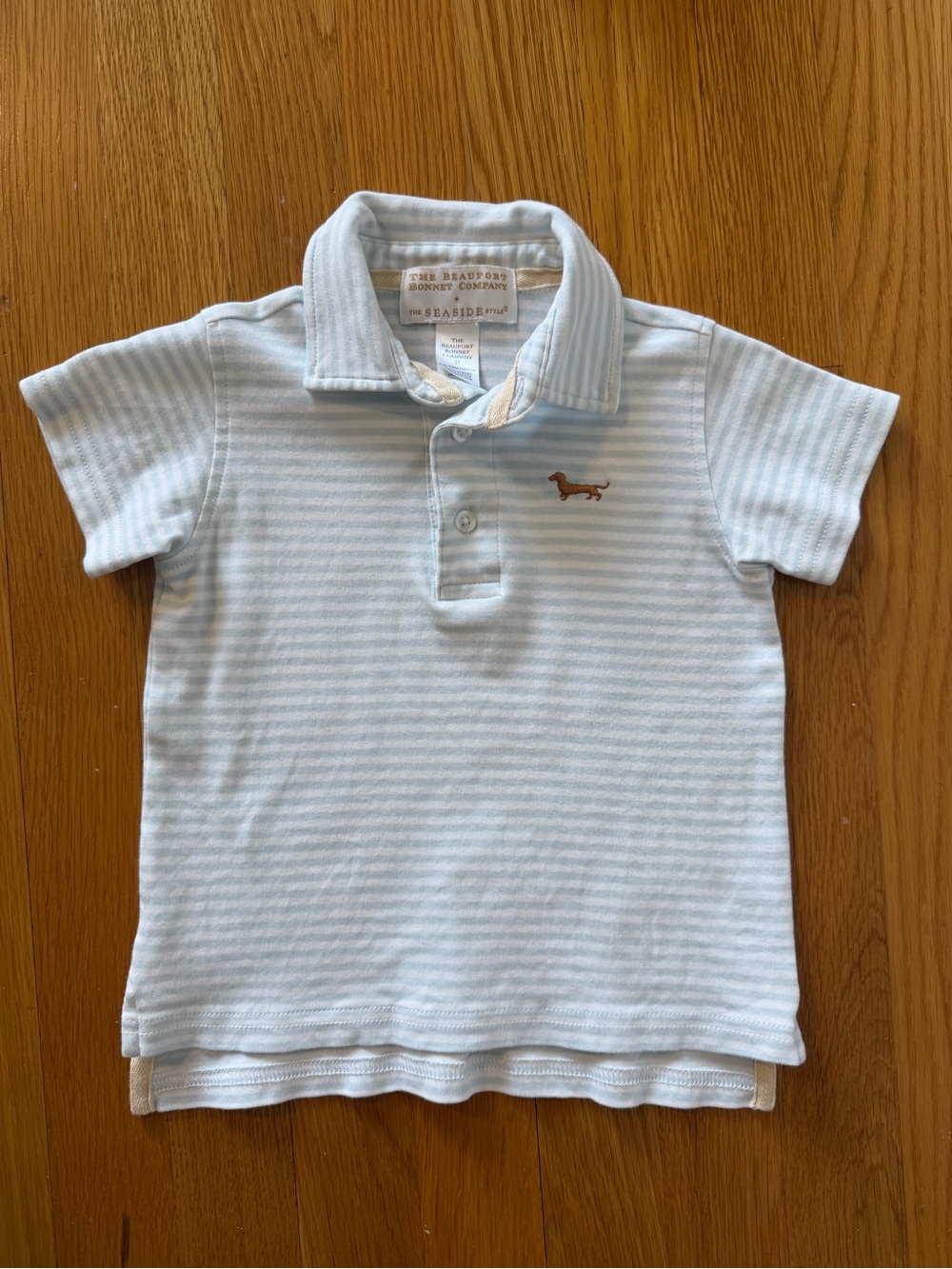 The Beaufort Bonnet Company Light Blue & White Striped Polo